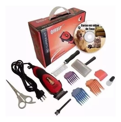 Kit Maquina Tosa Profissional Cães Gatos+vídeo Curso Petshop