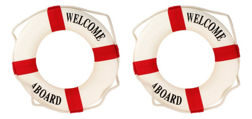 2 Anillos Salvavidas Náuticos De Espuma Aboard Para Colgar E