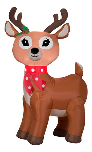 880114 Gemmy - Reno Inflable De Navidad Bufanda Decora...
