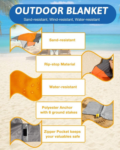Imagen 4 de 10 de Manta Mat Impermeable Ideal Camping Playa Picnic Hiking Yoga