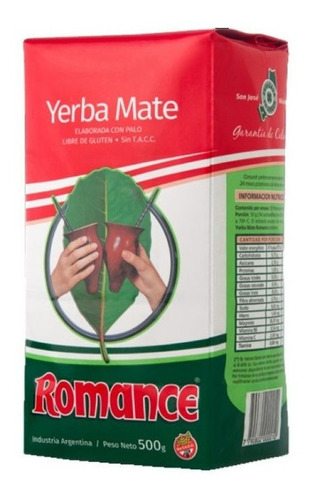 Romance Yerba Mate Con Palo X 500 Gr