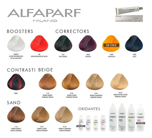 Kit Combo Tintura Alfaparf Evolution X 50 U Coloración Color