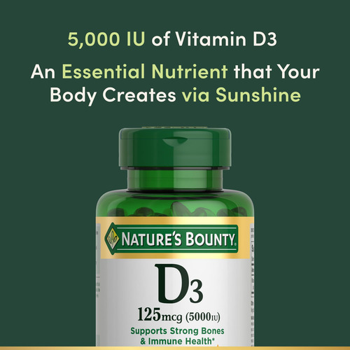 Suplemento Nature's Bounty Vitamina D3 125 Mcg (5000 Ui) 240