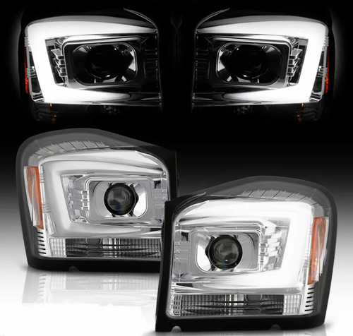 Par De Faros Led / Lupa Dodge Durango 2004 2005 2006 Cromado