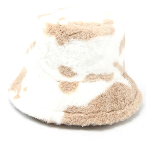 Piluso Sombrero Print Vaca Pelo Corderito Peluche Mujer