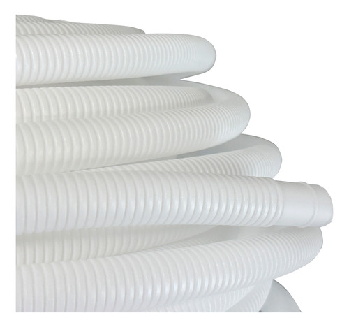 Mangueira Plástica Corrugada Dreno Split Conector Liso 50 Mt Cor Branco