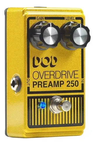 DOD Overdrive Preamp/250 LED搭載 Pedal de Guitarra DOD Overdrive Preamp 250 Cor Amarelo