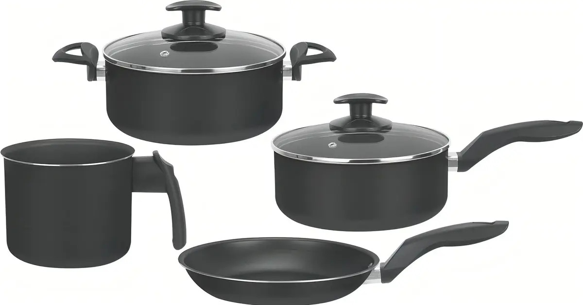 Jogo Panelas Aluminio Remaza Antiaderente 7 Peças Preto