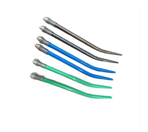 Imagen 3 de 5 de 10 Bombillas Metalica Con Resorte Mate Colores Varios