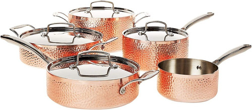 Jogo De Panelas Cuisinart Cobre Hammered Collection 9 Peças