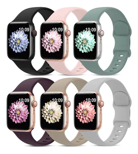 6 Piez Extensible Correa De Silicon Para Apple Watch Series