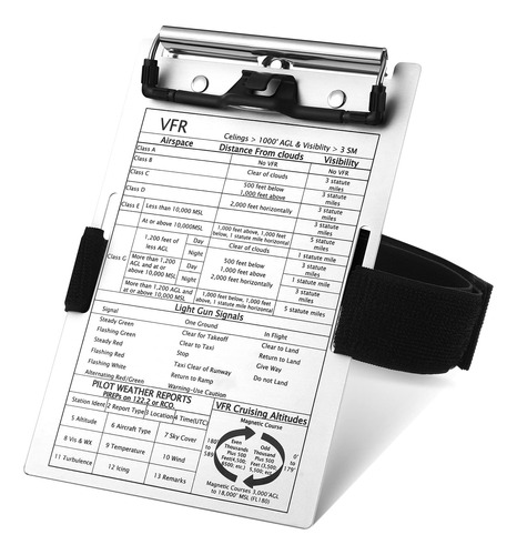 Pilot Kneeboard - Bloc De Notas Piloto De Aluminio Con Sopor