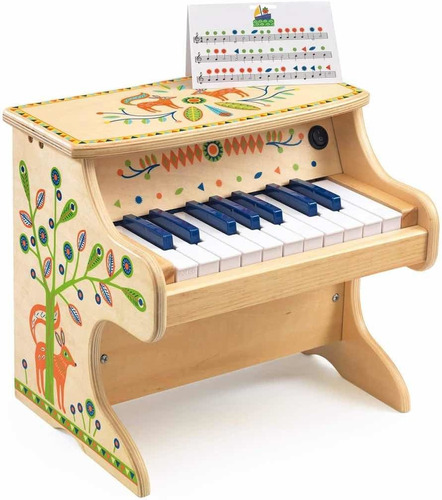 Piano Madera Electrónico Niños Djeco Música Cadaques Kids