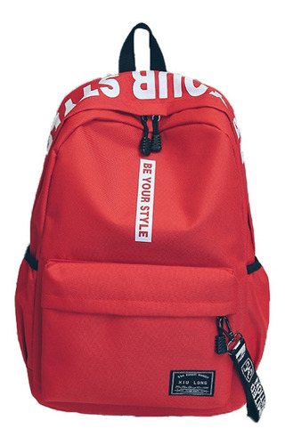 Mochila urbana A&D 08 color rojo diseño lisa 20L