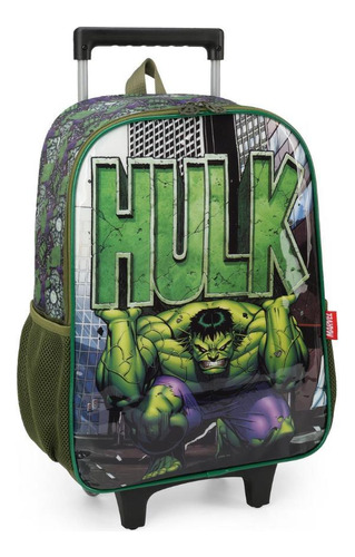 Mochila Infantil Rodinhas Hulk Luxcel Marvel Avengers