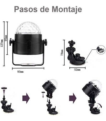 Imagen 6 de 7 de Bola De Luz Estroboscópica De Discoteca Para Fiestas