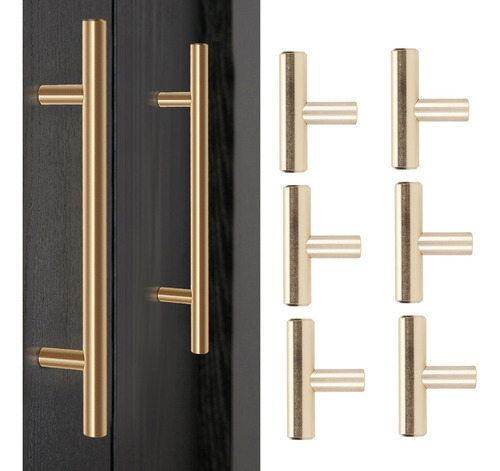 Herrajes Para Muebles 6 Juegos De Manija De Cajón Dorado Esp