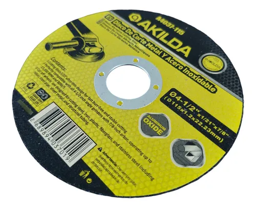 Pack 25und Disco Corte 4 1/2 X 1.0mm Color Amarillo