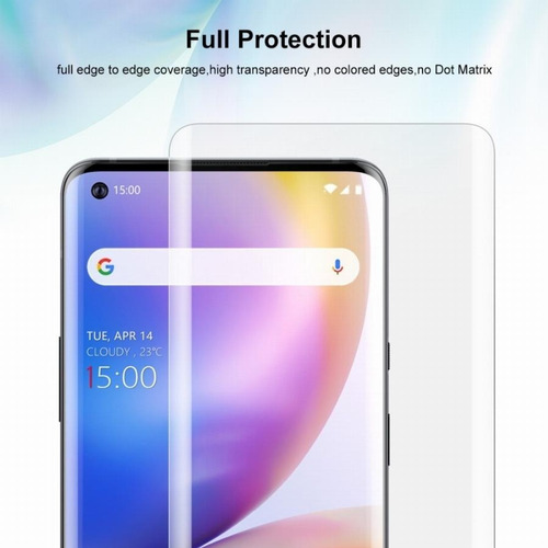 Imagem 4 de 8 de Película De Vidro Oneplus 8 Pro 6.78 Curva Cola Liquida Uv