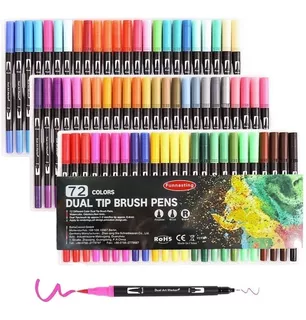 Plumones Dual Brush Pens Doble Punta 72 Colores Vibrantes
