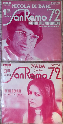 Festival San Remo Discos De Vinilo 1er Y 3er Lugar 1972 