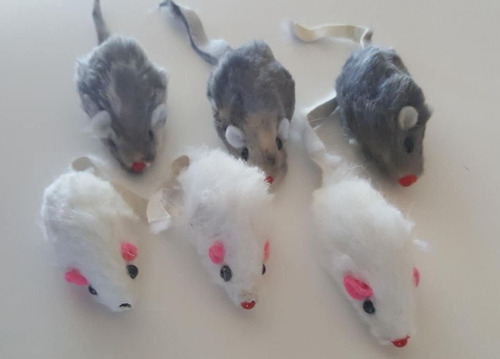 Real Rabbit Fur Mice Cat Toys 6-pack