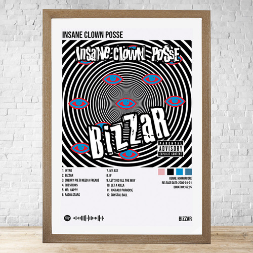 Cuadro Insane Clown Posse Bizzar 30x40 C/vidrio Y Marco C483 Marrón Claro Moderno