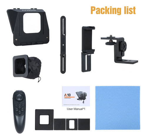 Teleprompter Para Cámara Réflex Digital Andoer A10 Portátil
