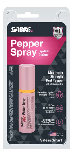 Gas Pimienta Sabre Diseño Discreto Lipstick Fuerza Policial