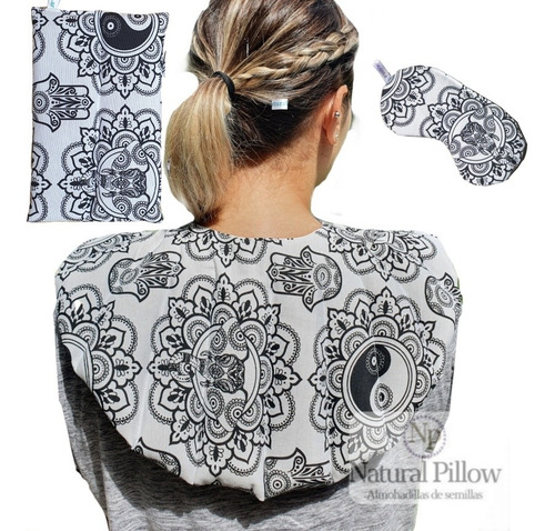 Imagen 1 de 4 de Set X3u Almohadilla Semillas Cervical + Antifaz + Multiusos
