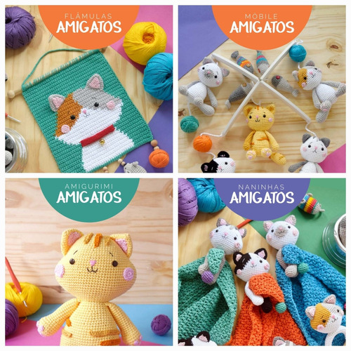 Patrones Crochet Super Set Todo Gatos. En Portugués. 