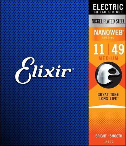 Cuerdas Elixir 12102 Nickel Coating Medium Calibre .011-.049