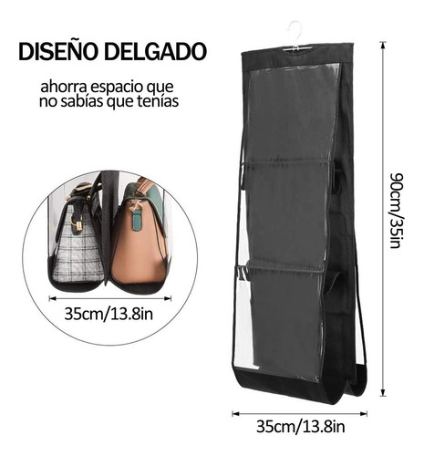 Organizador Colgantes Para Bolsos En Armario Color Negroab