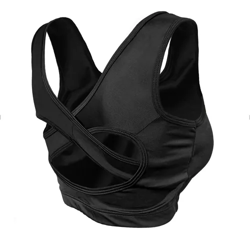 Top Deportivo Para Mujer Licra Negra Elástica Ajustada