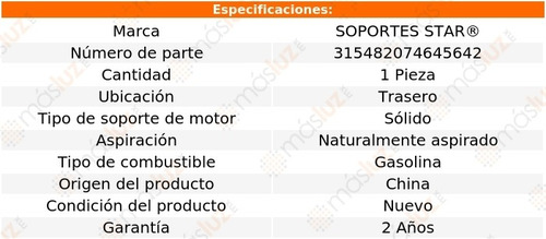 1) Soporte Motor Tras Dodge Charger 8 Cil 4.5l 67