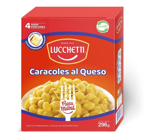 Pasta Caracol Al Queso Lucchetti 296g