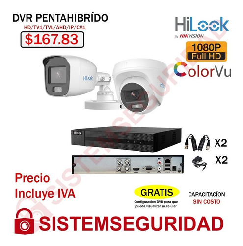 Imagen 1 de 10 de Kit 2 6 16 Camaras Seguridad Vigilancia Quito 1080 Colorvu H