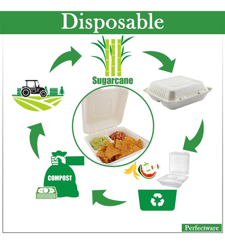 100% Compostables 3 Comp - Recipientes Comida Llevar 9 ...