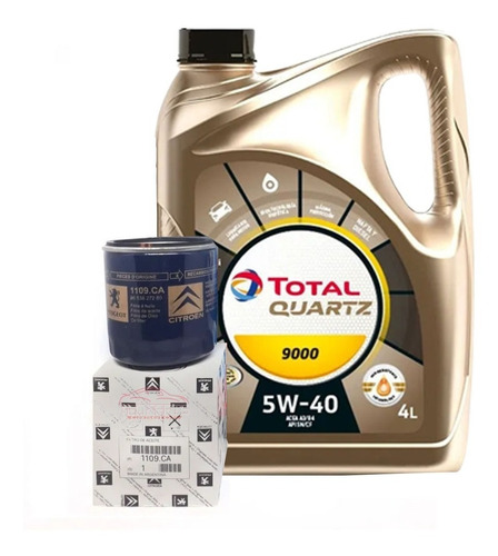 Filtro + Aceite Total Quartz 9000 X 4 L Citroen C4 2.0 Hdi