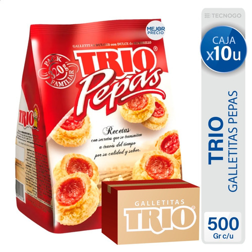 Caja Galletitas Pepas Trio Membrillo Mermelada Dulces