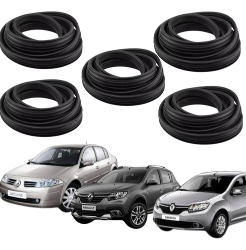 Kit Borracha 5 Porta Stepway Megane Sedan Renault Sandero