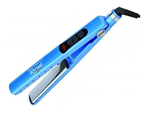 Prancha de cabelo Soling Royal azul com placas de titânio 110V/220V