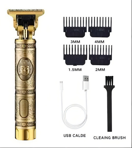 Maquina De Barbear Cabelo Pézinho Recarregavel Detalhe Buda