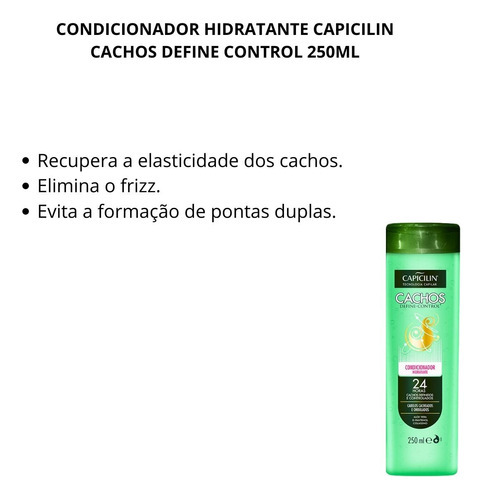 Condicionador Hidratante Capicilin Cachos Define Control