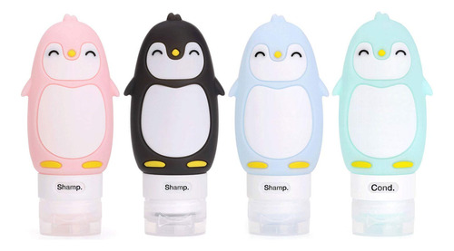 Autens Kit De Botellas De Viaje Con Diseno De Pinguino Lindo