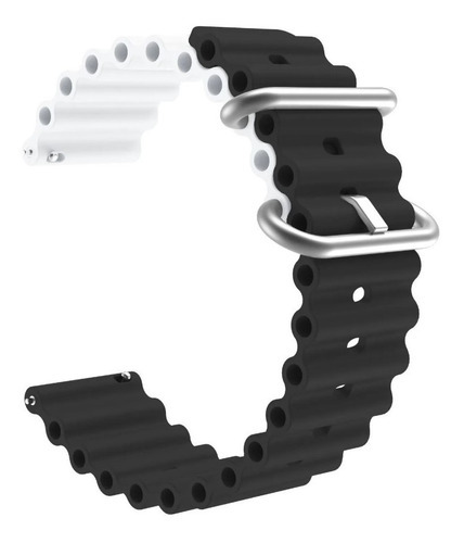Poolsy pulseira relógio smart compatível oceano cor preto-branco largura 22 mm
