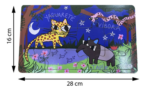 Imagen 2 de 10 de Rompecabezas Madera Juego Infantil Didactico Niños Animales