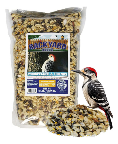 Semillas De Pájaro Carpintero 5 Libras Con Cacahuete Y Chips