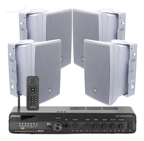 Receiver Som Ambiente Frahm Externo Interno + Caixa Jbl C321 Cor Branco ( Slim 3700 + 4 Caixas) Voltagem 110/220