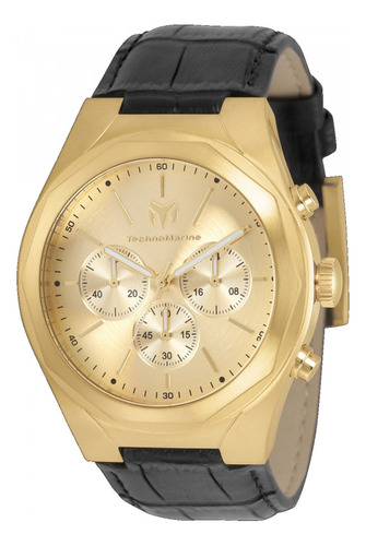 Reloj pulsera Technomarine TM 820011, para hombre, con correa de cuero color oro